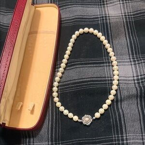 Akoya Pearl Necklace with Silver Clasp Made in Japan / Japanese Pearl